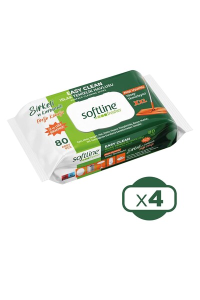 Softline Fresher Yüzey Temizlik Havlusu Mopa Uyumlu 80 li x 4 Adet