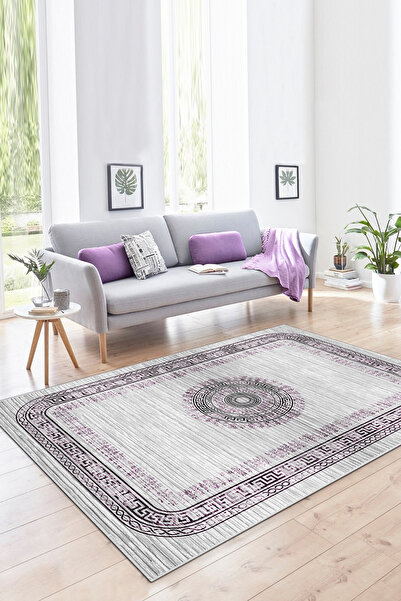 Halise Home Kaymaz Tabanlı Yıkanabilir Baskılı Halı Yolluk