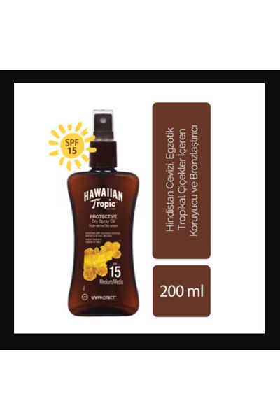 Watsons تروبيكال دراي - زيت واقي وبرونزي بعامل حماية من الشمس SPF 15 200 مل