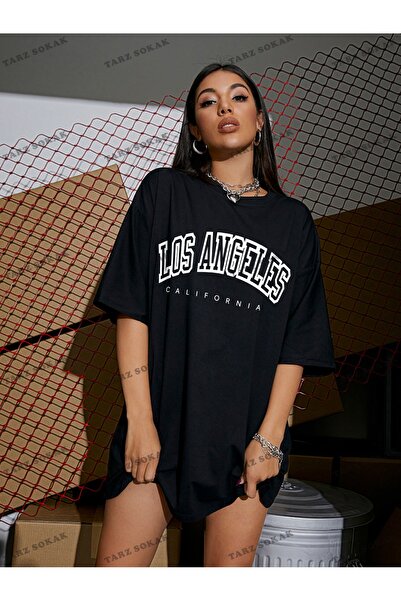 Adrift Los Angeles Baskılı Oversize Kalıp Unisex T-shirt