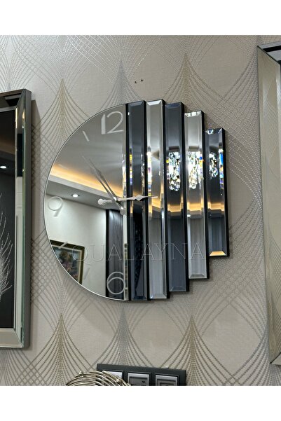 QUAL Gümüş Aynalı Füme Ayna Detaylı Ritmik Saat