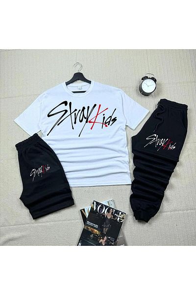Pisa Art Stray Kids Maniac 3 Piece Set - T-shirt, Sweatpants and Shorts