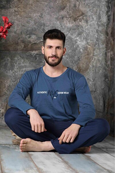 CALİA Men's Pajama Set - Crew Neck, Front Printed