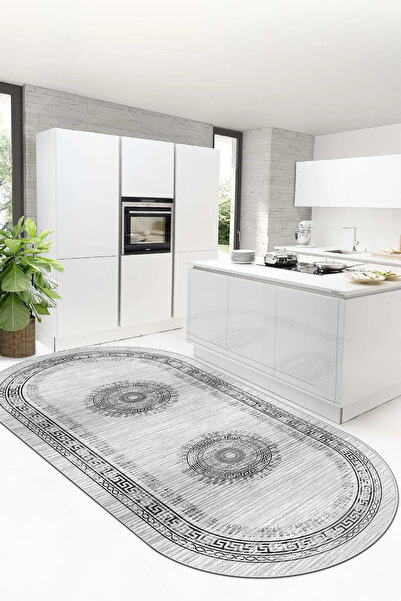 Halise Home Kaymaz Tabanlı Yıkanabilir Baskılı Halı Yolluk