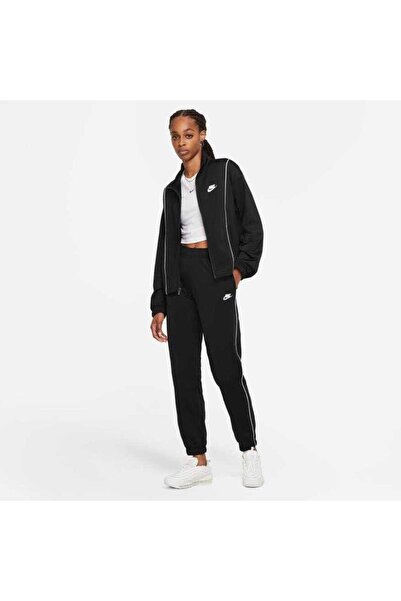 Nike Womens Fitted Track Suit Kadın Siyah Renk Eşofman Takım