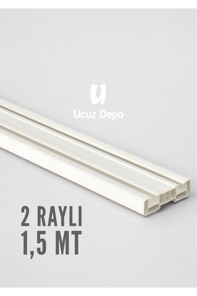 Ucuz Depo 2 Raylı Korniş Perde Rayı 1,5MT Kaliteli Sağlam Ambalaj