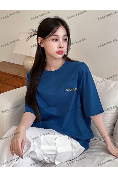 Adrift Unisex Oversize Mold - Μπλουζάκι με στάμπα Good Lucky