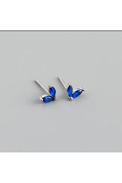 BY DİLEK ÇETİN ACCESSORY Çelik mavi taşlı V model piercing (1adet)