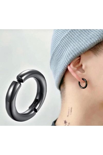 Piercing Market Steel & Silver Perforation-Free Compression Unisex Fake Lip Nose Ear Cartilage Septum 316l Surgical Steel Ear Cuff Earrings