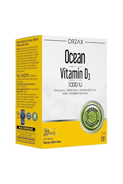 Ocean Orzax Ocean Vitamin D3 1000 IU Sprey 20ml-MFREYON00990