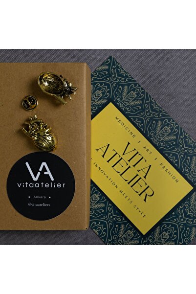 Vita Atelier Doktorlara özel tasarım broş 7 - altın kalp