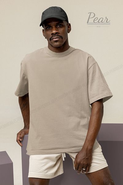 Pear Wear Ανδρικό μπλουζάκι Oversize βαμβακερό - T-shirt με λαιμόκοψη