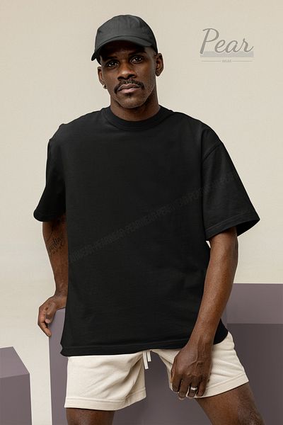 Pear Wear Ανδρικό μπλουζάκι Oversize βαμβακερό - T-shirt με λαιμόκοψη
