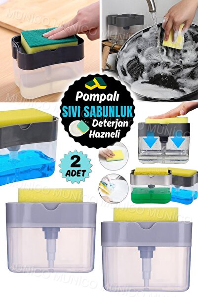 2 Pieces Dish Soap Dispenser for Kitchen Liquid Soap Dispenser Kitchen Soap Dispenser with Sponge Holder Sponge Holder