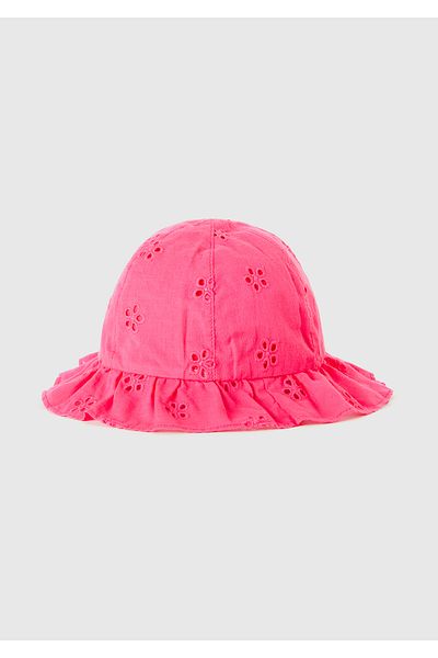 United Colors of Benetton Fuchsia Flower Patterned Girl's String Hat