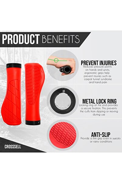 Cross Crosssell Avuç İçi Destekli Ergonomik Scooter / Bisiklet Elcik Siyah