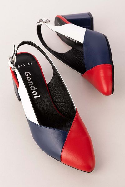 Gondol Piele naturală colorată - Pantofi cu toc elegant şhn.815