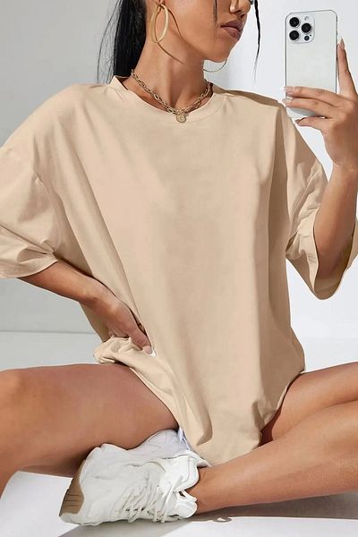 yueswear Μπλουζάκι Unisex Oversize Μπλε Πεταλούδα σε Μπεζ χρώμα