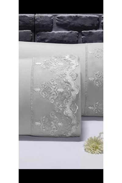 Çeyiz Bahçesi Gray Mahidevran Pillow Case