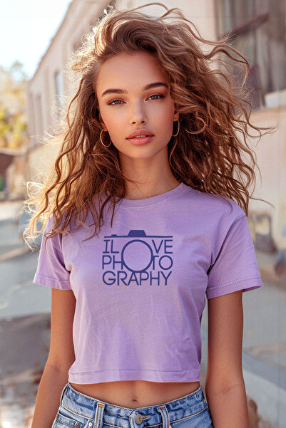so cool Lila ljubičasta Skraćeni kroj T-shirt - İlove Fotografija Dječja Majica