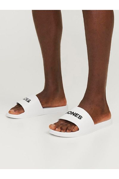 Jack & Jones Men's White Slippers Jfwlarry Molded Slider LN -12251249