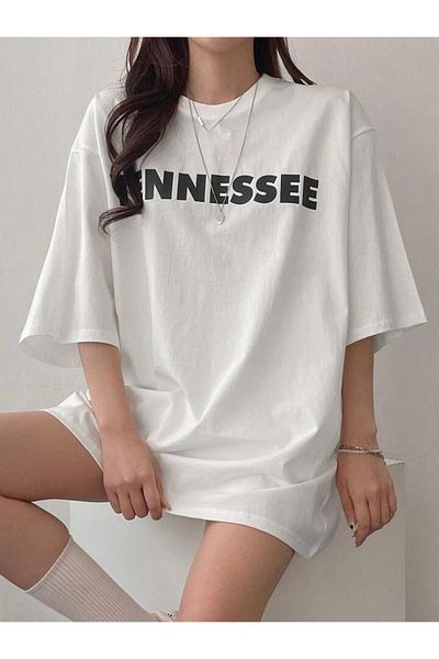 AFROGİYİM Γυναικείο μπλουζάκι με στάμπα Vennesse Oversize