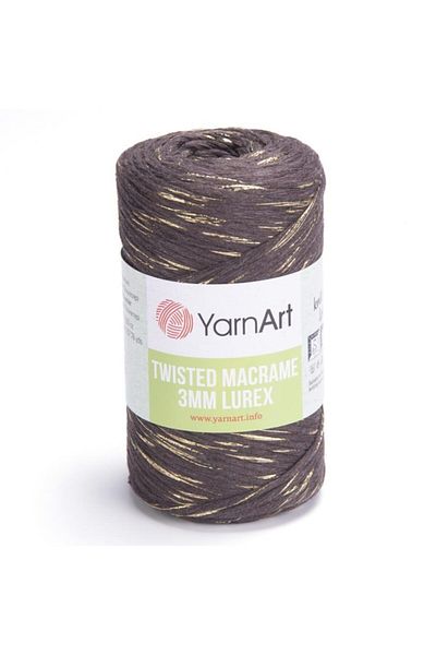 Yarnart Twisted Macrame 3 Mm Lurex - Μακραμέ Χέρι Πλεκτό Νήμα Καφέ-769