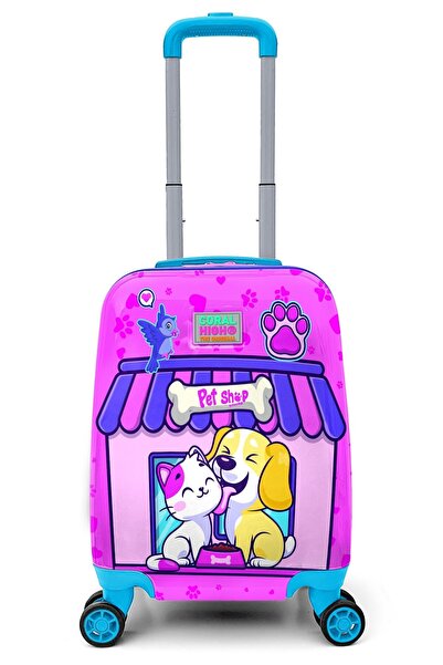 Coral High Kids Kedi Köpek Desenli Çocuk Valizi 16776