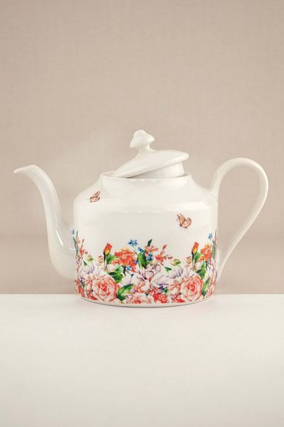 Bursa Porselen Dekor Porcelain Teapot - Flowers Model
