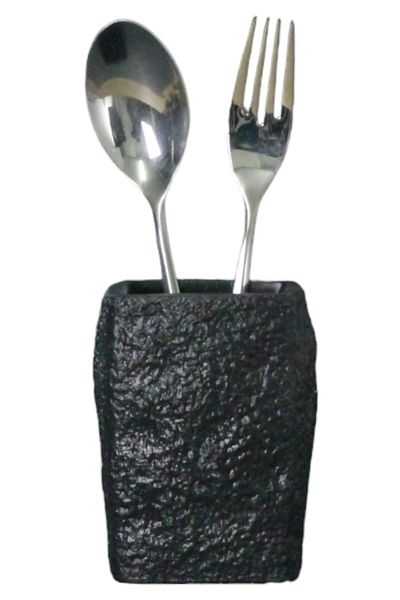 Evene Countertop Cutlery Decorative Upright Cutlery Holder Cylinder Cutlery Black Color Model 7