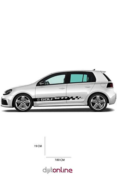 Dijitonline 2 Bucăți Volkswagen Golf Sticker - Autocolant Auto și Etichetă - 180x19 Cm