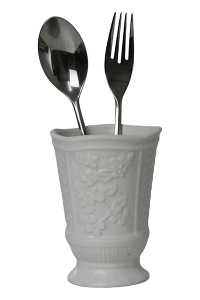 Evene Countertop Spoon Rack Decorative Upright Spoon Rack Cylinder Spoon Rack White Color Model 9