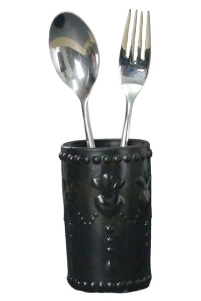 Evene Countertop Cutlery Decorative Upright Cutlery Holder Cylinder Cutlery Black Color Model 10