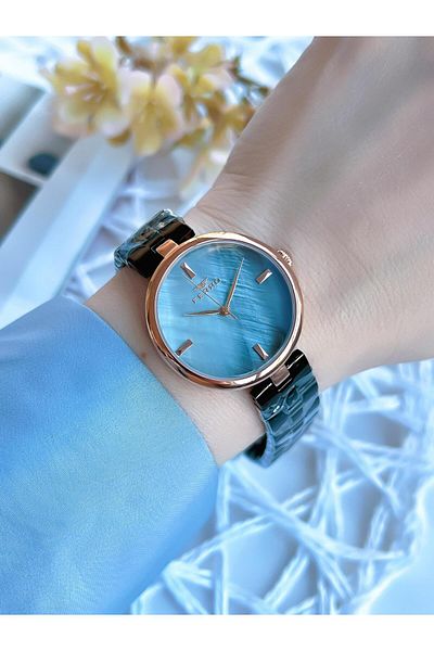 FERRO Black/Rose 3 Atm Special Design - Women's Steel Band Wristwatch BF21100AWT-Q