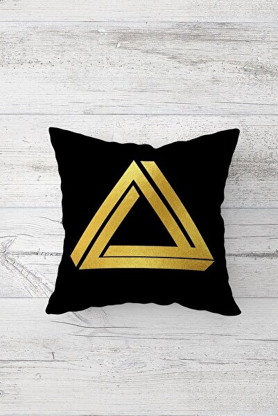 farbala Χρυσό τρίγωνο μοτίβο με ένα πλευρικό τυπωμένο κρυφό φερμουάρ Μαξιλαροθήκη Μαξιλαροθήκη για καναπέ