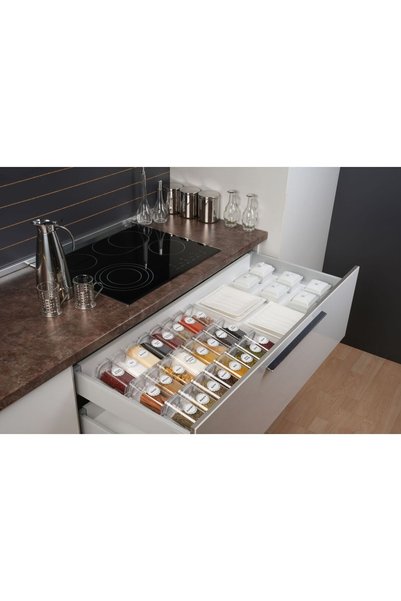 color house Acrylic Spice Jar, 300 cc, 6 Pieces, Transparent Spice Jars with Vacuum Lids (STANDS NOT INCLUDED)