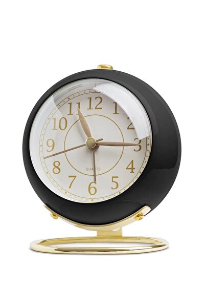 Ötünç Dekoratif Yuvarlak Alarmlı Işıklı Akar Mekanizma Masa Saati