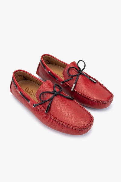 Valmenti Veronique Men's Loafer - Red, Genuine Leather