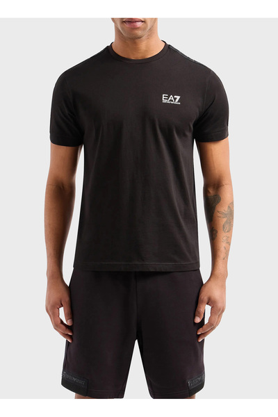EA7 Bisiklet Yaka Siyah Erkek T-Shirt 3DPT12PJ7BZ