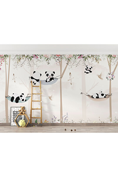 LOTUS AURA Panda Duvar Kağıdı,Orman Duvar Resmi,Çocuk Odası Duvar Posteri