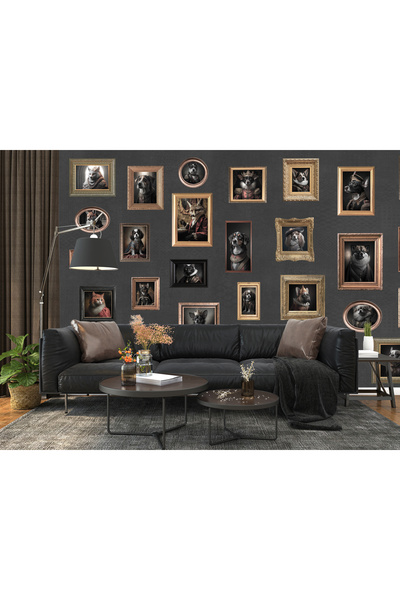 LOTUS AURA Köpekli Tablolar Duvar Kağıdı,Eskitme Duvar Resmi,Oturma Odası Duvar Posteri