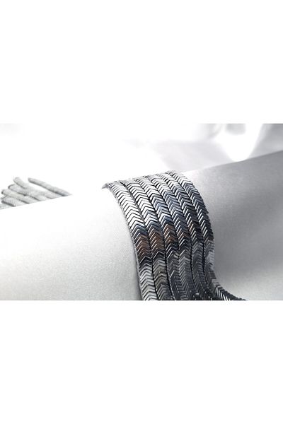 Yüksel Boncuk 6x1 mm Hematite Silver Stone - Sergeant Model Natural Stone String