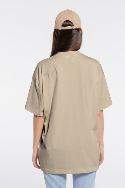 Friday Offset Γυναικείο T-Shirt Extra Oversize σε κρεμ χρώμα - 100% βαμβάκι, λαιμόκοψη