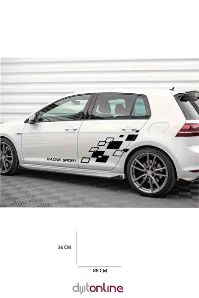 Dijitonline 2 Adet Volkswagen Golf Sticker - Araba ve Etiket Sticker - 88x36 Cm