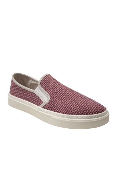 REKOR Kadın Bordo Yazlık Keten Sneaker