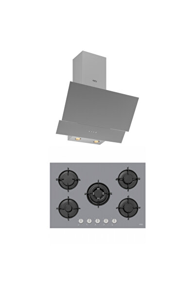 Esty 2'li Gri Cam Ankastre Set (3480 Touch Davlumbaz - ACO5365S01 75 Cm Ocak)