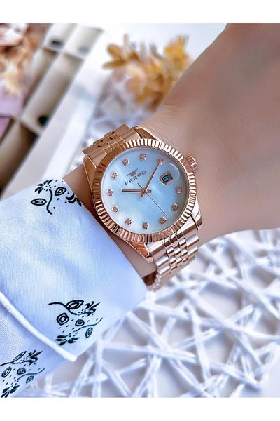 FERRO Rose Gold 3 ATM Water Resistant Special Design Women's Wristwatch - BMN.8A2112FE