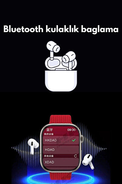 Maybax Watch 9 HK9 Ultra 2 Max 2024 Yeni Versiyon Albüm, Kamera İzleme, Kulaklık Bağlanma(Kordon Hediyeli)