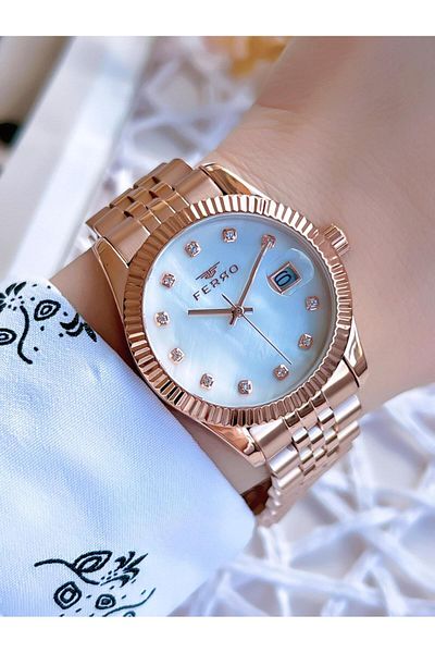 FERRO Rose Gold 3 ATM Water Resistant Special Design Women's Wristwatch - BMN.8A2112FE