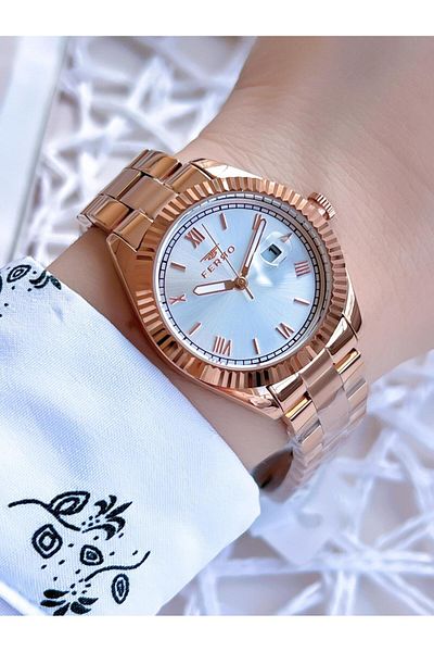 FERRO Special Design Rose Gold 3 ATM Water Resistant Women's Wristwatch - BF21127AWT-C